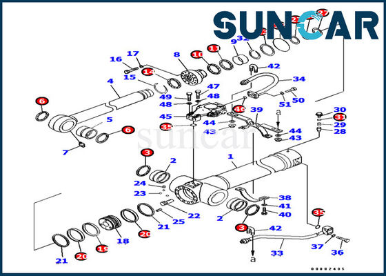 707-99-38440 7079938440 کیت مهر و موم سیلندر بازو PC138US-8 کیت سرویس بیل مکانیکی کوماتسو CYL