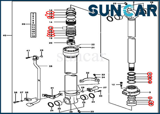 سطل سیلندر مهر و موم Repir Kit AH173451 برای مدلهای John Deere 2154D 200CLC 225CLC