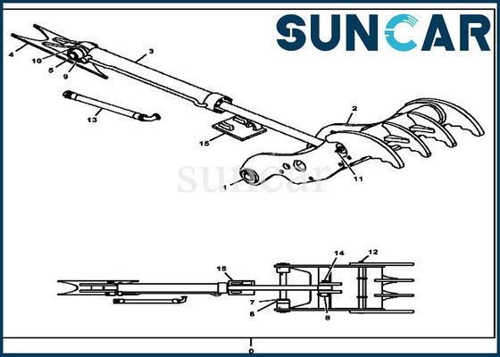 کیت مهر و موم سیلندر هیدرولیک AT383237 برای 120D 130G John Deere Excavator Direct Hydraulic Thumb Kit