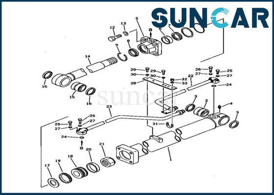کیت سرویس کوماتسو 707-98-38510 کیت مهر و موم سیلندر بوم Excavator PC150-1 کیت مهر و موم تعمیر