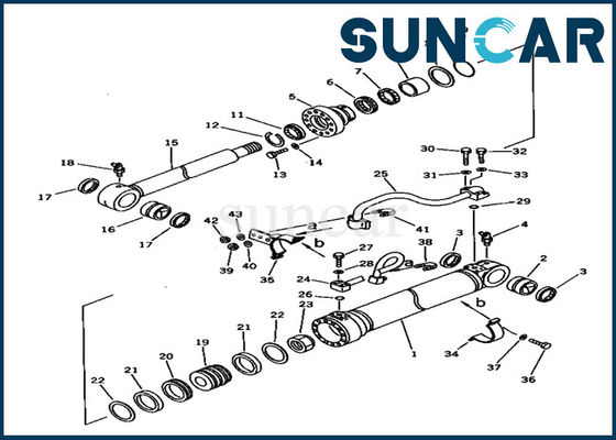 کیت سرویس کوماتسو بوم سیلندر 707-98-38520 جایگزین کیت مهر و موم برای بیل مکانیکی PC150-5