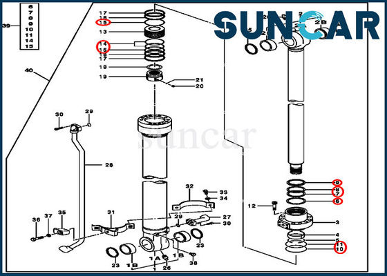کیت سرویس سیلندر سطل هیدرولیک 4S00849 مناسب John Deere 70.00x100.00 سیلندر