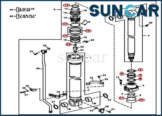 کیت تعمیر بیل مکانیکی 4S00847 بازو برای 120D 135D 130G سیلندر جان Deere 9288686G
