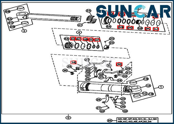 4669894 کیت مهر و موم استوانه موقعیت برای تجهیزات مدلهای جان Deere 190DW