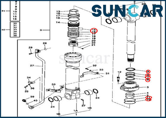 4627361 کیت آب بندی سیلندر سطل بیل مکانیکی 2554 230CLC کیت مهر و موم روغن روغن جان Deere