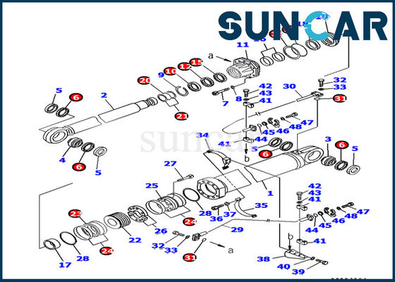 کوماتسو بیل مکانیکی 707-99-87730 بوم هیدرولیک سیلندر مهر و موم کیت مهر و موم مناسب PC1800-6