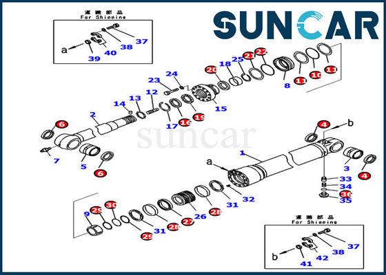 721-98-00260 ARM Cylinder Seal Kit Komatsu Excavator PC240LC-11 هیدرولیک کیت تعمیر داخلی