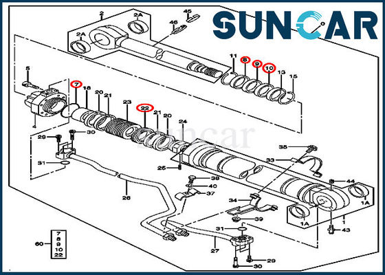 4485615 کیت تعمیر مهر و موم مناسب 270C LC John Deere Excavator LH/RH Cylinder