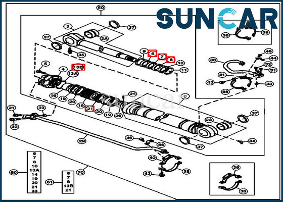 AT264438 Stick Arm Cylinder Seal Seat 200LC Excavator John Deere Mechanical Seating Seat