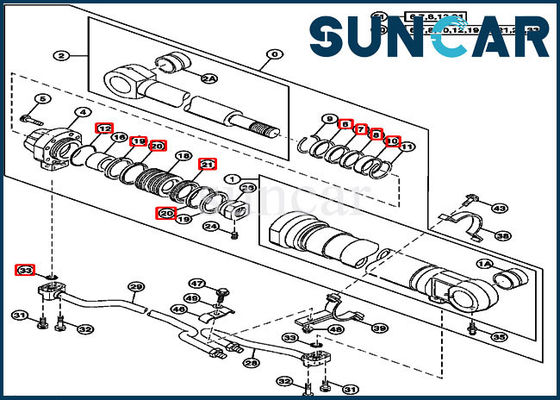 AT264437 کیت سیلندر هیدرولیک کیت مهر و موم برای 200LC 2054 270LC John Deere قطعات