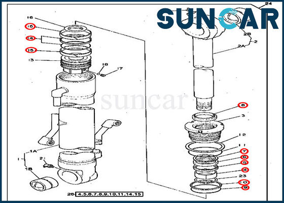 کیت 4369721 سطل سیلندر مهر و موم Excavator 290D جان Deere کیت های جایگزین