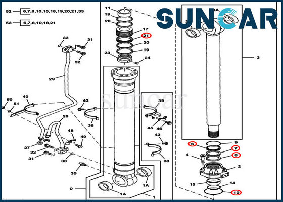 کیت خدمات سیلندر 9180581 Boom LH/RH کیت مهر و موم تعمیر برای 330LCR JOHN DEERE