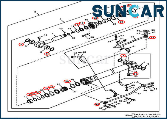 4640118 Dipper Stick Arm Seating Kit مناسب John Deere 350GLC 370C 350DLC مدل های بیل مکانیکی