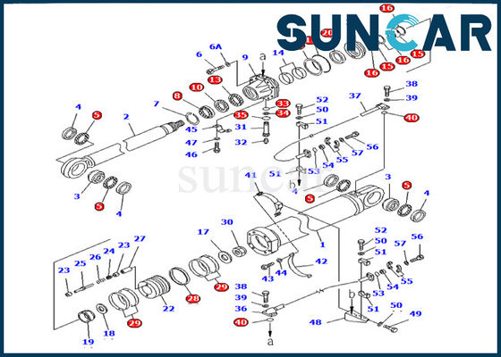 کیت مهر و موم کوماتسو 707-99-87600 کیت مهر و موم تعمیر سیلندر بوم برای مدل PC1600-1 هیدرولیک