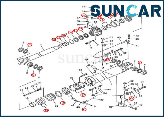 707-99-87660 کوماتسو بیل مکانیکی کیت مهر و موم سیلندر دوم PC1600-1 سیلندر هیدرولیک قطعات داخلی