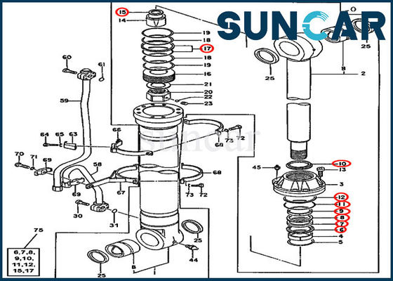 JOHN DEERE 4660103 کیت مهر و موم مهر و موم تعمیر کیت مهر و موم مناسب 600C 550LC بیل مکانیکی