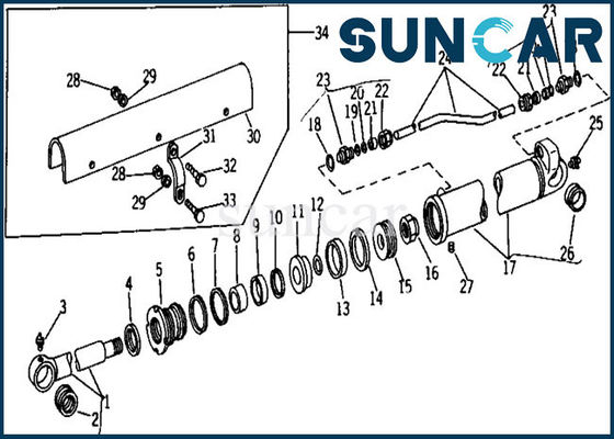 کیت تعمیر سیلندر هیدرولیک AR105312 John Deere 690 690B کیت آب بندی سطل