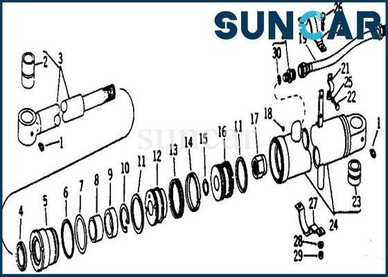 کیت آب بندی AR105313 هیدرولیک هیدرولیک کیت سیلندر مناسب قطعات Deere 690 690B 693B بیل مکانیکی