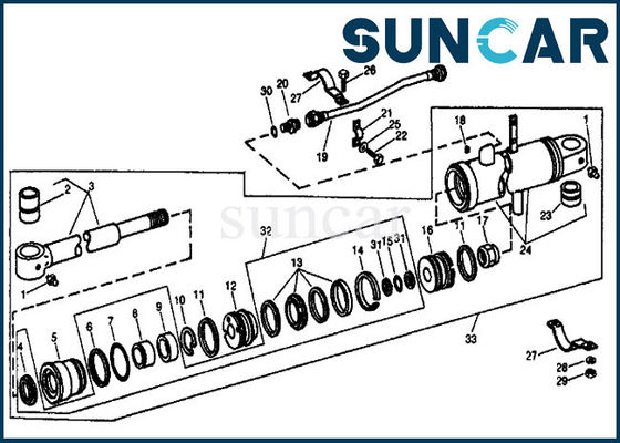 RE12314 کیت سرویس سیلندر شلواری جایگزین بیل مکانیکی برای 690 693B John Deere