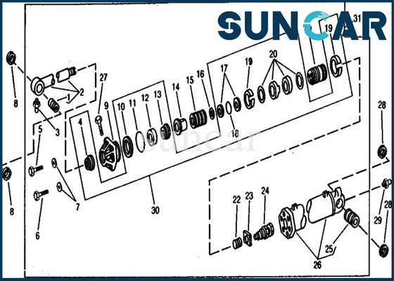 کیت تعمیر سیلندر هیدرولیک کیت سطل AR105677 برای 890A John Deere