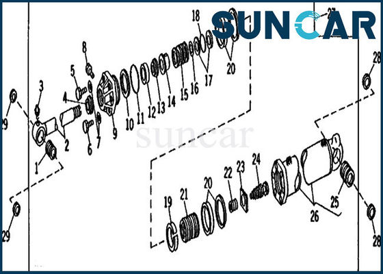 کیت مهر و موم سیلندر سطل AT45305 890 کیت تعمیر مهر و موم بیل مکانیکی John Deere