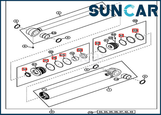 4634033 کیت مهر و موم سیلندر بوم مناسب قطعات آب بندی بیل مکانیکی JOHN DEERE 35G 35D