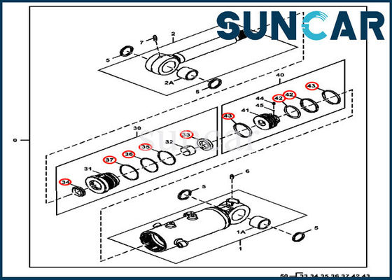 کیت مهر و موم بیل مکانیکی FYD00005420 سرویس سیلندر تیغه برای جان Deere 35G