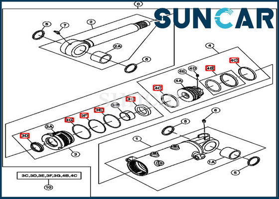 کیت تعمیر سیلندر هیدرولیک JOHN DEERE 4656428 برای مدلهای بیل مکانیکی 27D