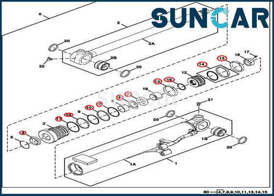 FYD00003878 کیت آب بندی بوم هیدرولیک 17D John Deere سیلندر کیت تعمیر مهر و موم