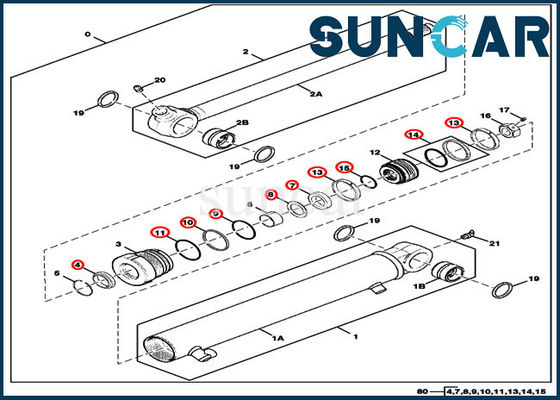 کیت مهر و موم FYD00003882 کیت تعمیر سیلندر مناسب قطعات 17D Excavator JOHN DEERE