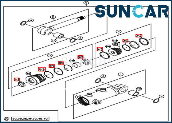 کیت تعمیر مهر و موم استوانه تیغه 4667620 ISO9001 Deere 17D Excavator Kit Sealing