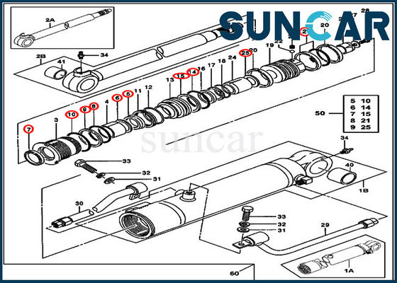 0843613 کیت آب بندی بازو کیت تعمیر سیلندر Deere مناسب برای JOHN DEERE 50ZTS 35ZTS