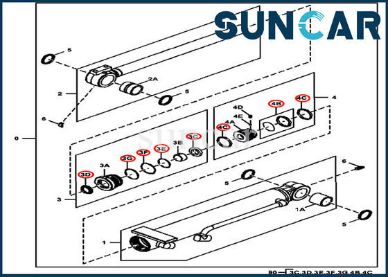 4614058 کیت مهر و موم سیلندر زاویه تیغه برای بیل مکانیکی 35D 50G JOHN DEERE