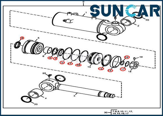 کیت مهر و موم بالابر FYD00000075 John Deere 50D 50G سیلندر هیدرولیک سرویس