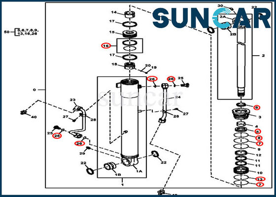 کیت های تعویض مهر و موم سیلندر بوم 4687559 برای جان Deere 60D