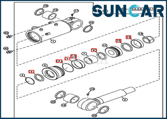 4687562 کیت مهر و موم سیلندر تیغه John Deere Seal Repair Kit مناسب 70.00*120.00 CYL