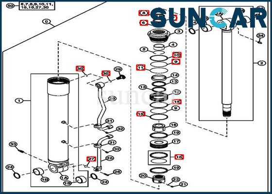 4663491 کیت تعمیر مهر و موم سیلندر کیت تعویض کیت مناسب John Deere 75D 85D