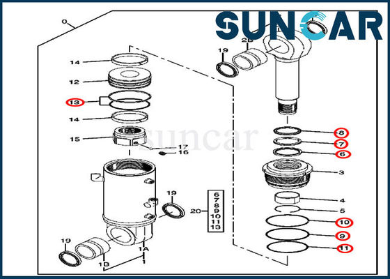 کیت مهر و موم سیلندر تیغه 4465736 مناسب 80C John Deere کیت تعمیر هیدرولیک