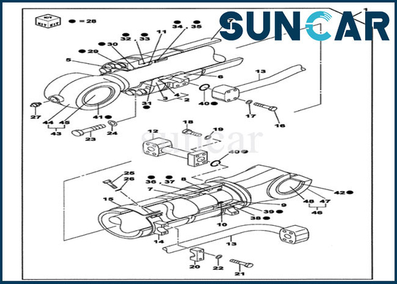 کیت تعمیر مهر و موم سیلندر سطل LZ006960 متناسب با CASE CX700B CX700 Crawler Excavator