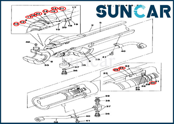 Crawler Excavator LZ00471 Offset Arm/ Dipper Cylinder Seal Kit For CX75SR CX75C SR CASE