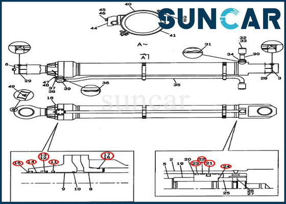 کیت سرویس سیلندر سطلی LZ00313 کیت آب بندی بازوی هیدرولیک بیل مکانیکی کیس CX800