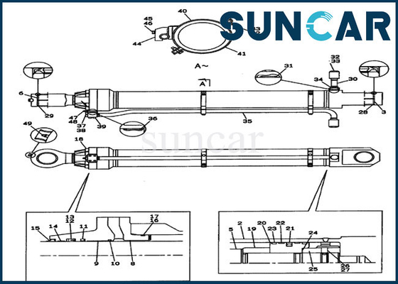 قطعات CASE CX800 LZ00314 کیت آب بندی سیلندر سطلی کیت تعمیر بیل مکانیکی خزنده