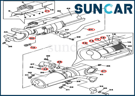 کیت مهر و موم سیلندر سطلی LZ008750 برای تجهیزات سنگین CX210BLR CX130B