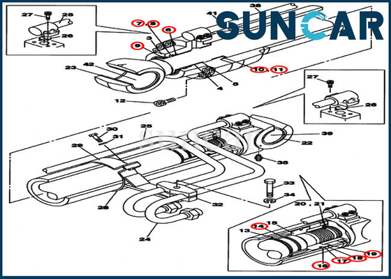 کیت تعویض سیلندر سیلندر بیل مکانیکی خزنده LZ007630 CX210BLR CX210B کیت تعویض بوم CASE