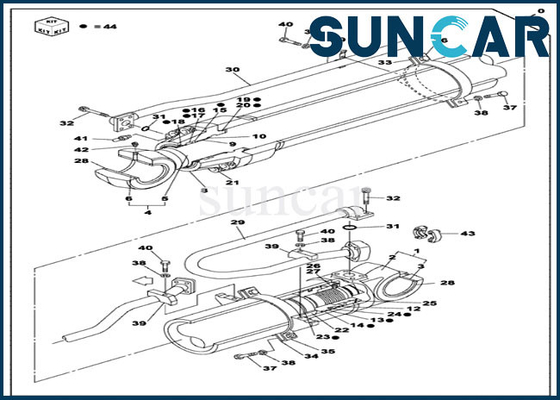 قطعات OEM CX470C CASE LZ010160 کیت آب بندی سیلندر دیپر تعمیر کیت بازسازی هیدرولیک