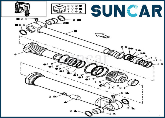 Boom Sealing Kit 72275470 Hydraulic Cylinder Seal Kit Model CX16B Case Replacement Parts
