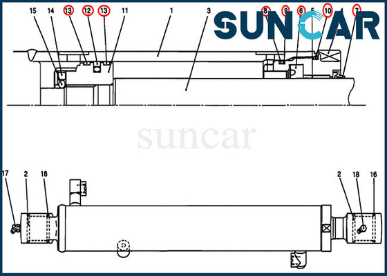 کیت مهر و موم تیغه سطل PV01V00045R300 برای کیت سرویس سیلندر CX27B CX17B