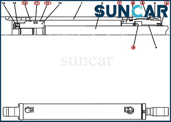 کیت تعمیر سیلندر خزنده PU01V00030R100 کیت آب بندی روغن هیدرولیک بیل مکانیکی CASE CX17B