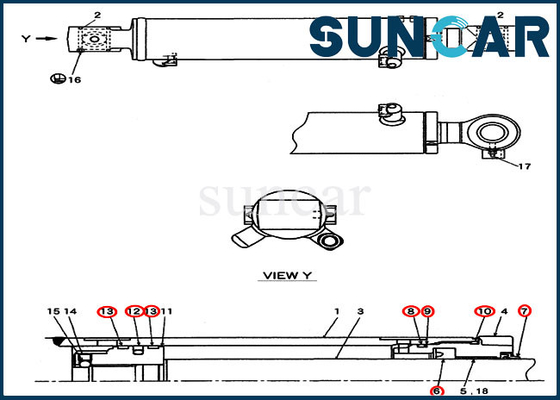 کیت تعویض سیلندر تاب / بازو / سطل کیس CX27B CX31B CX55BMSR
