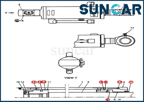 کیت سرویس سیلندر تیغه PV01V00047R300 بیل مکانیکی CX27B جایگزین کیت مهر و موم بولدوزر